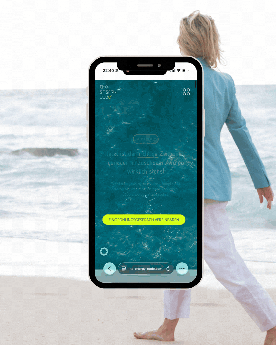 Webdesign für Coach – mobile Ansicht The Energy Code